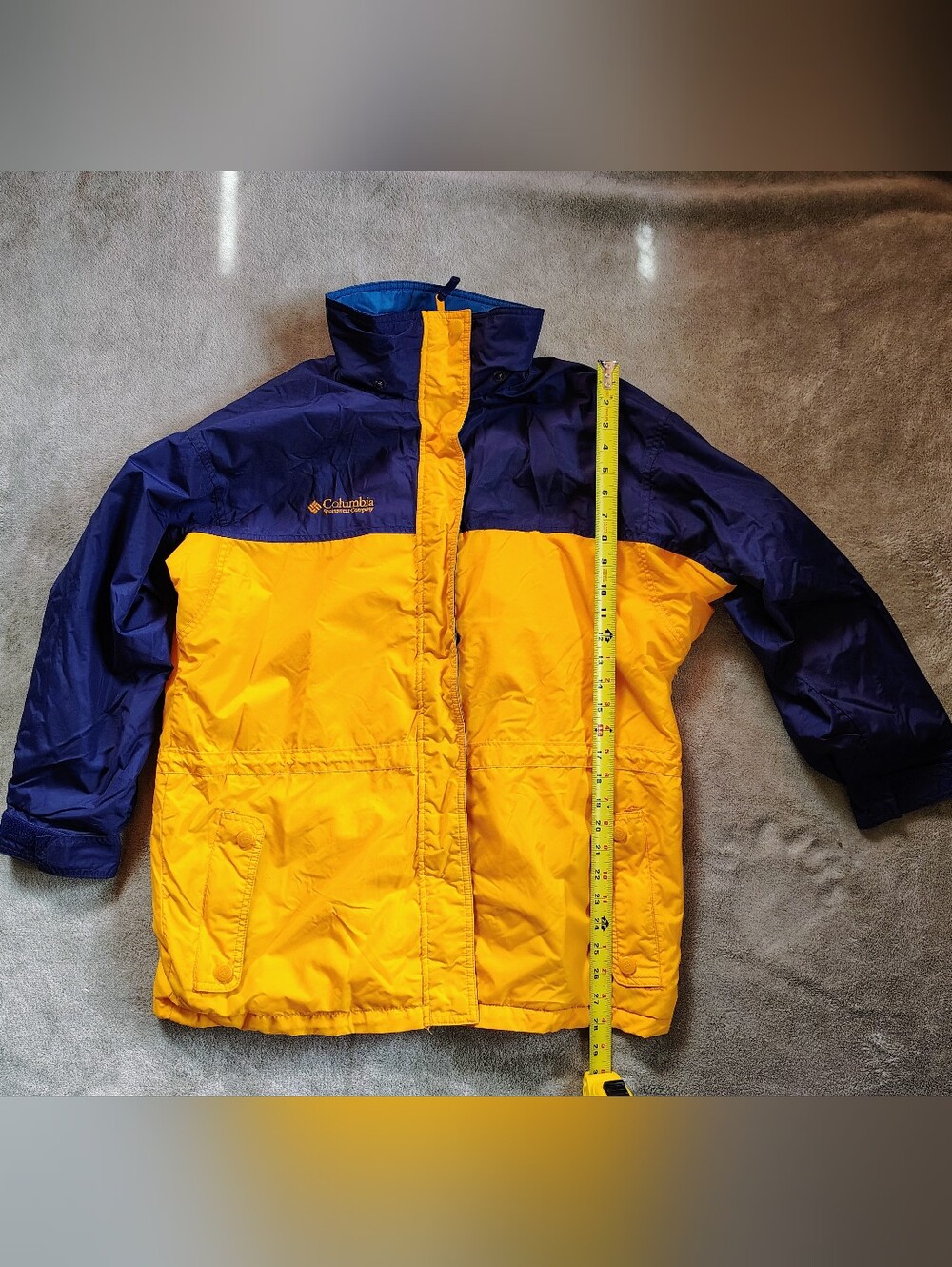 Columbia Women's L Yellow and Navy Two-Tone Ski/Snow Jacket - No Liner